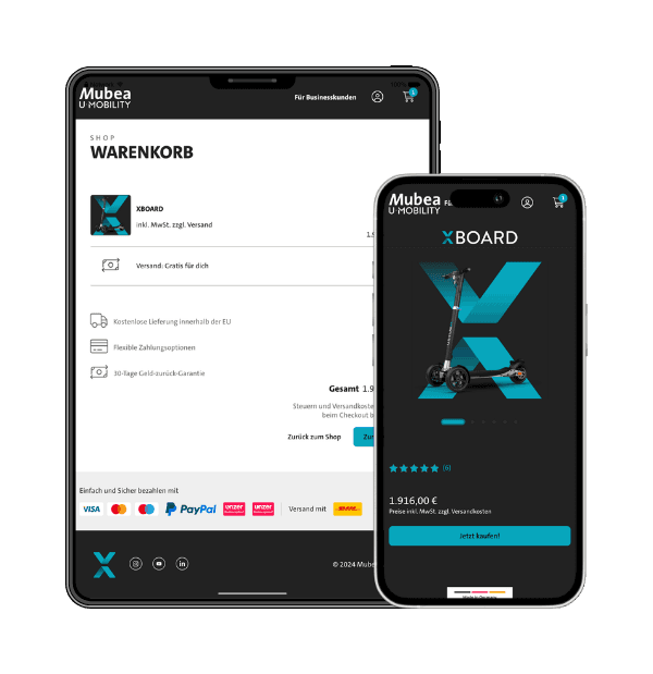 XBoard Team auf E-Scootern