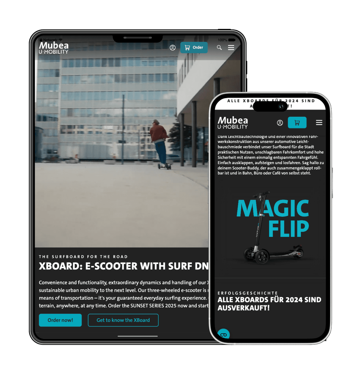 XBoard Shop auf Smartphone und Tablet