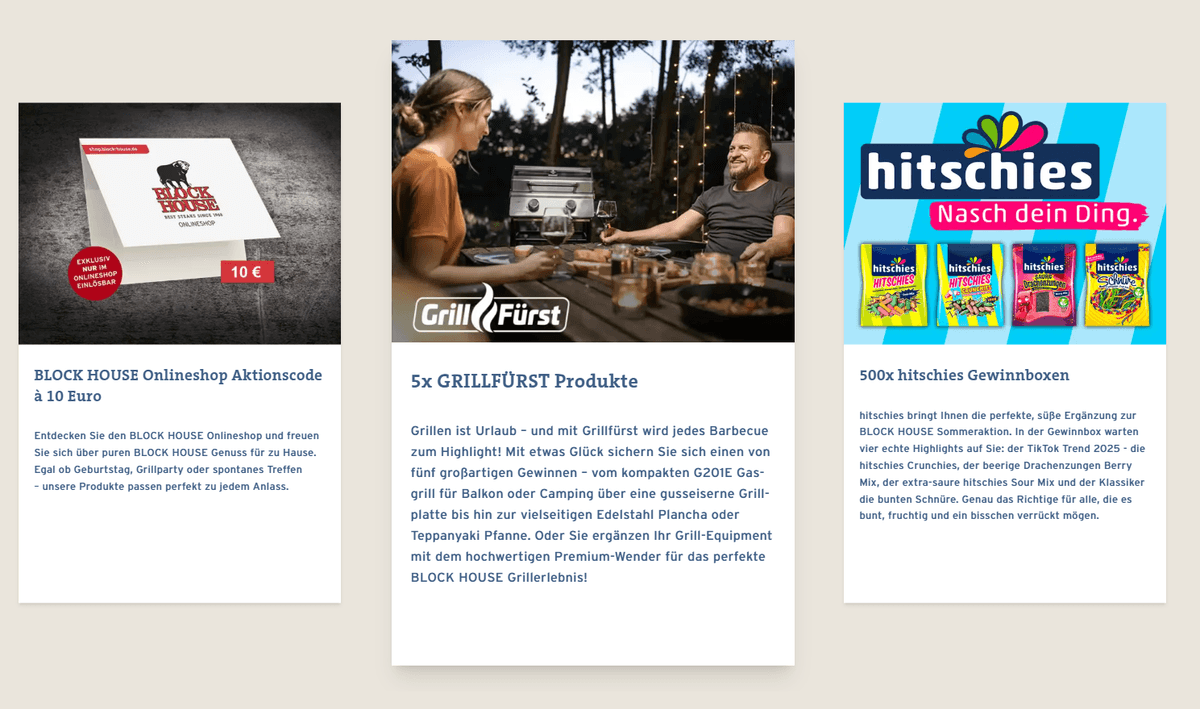 Block House Gewinnspiel Preise