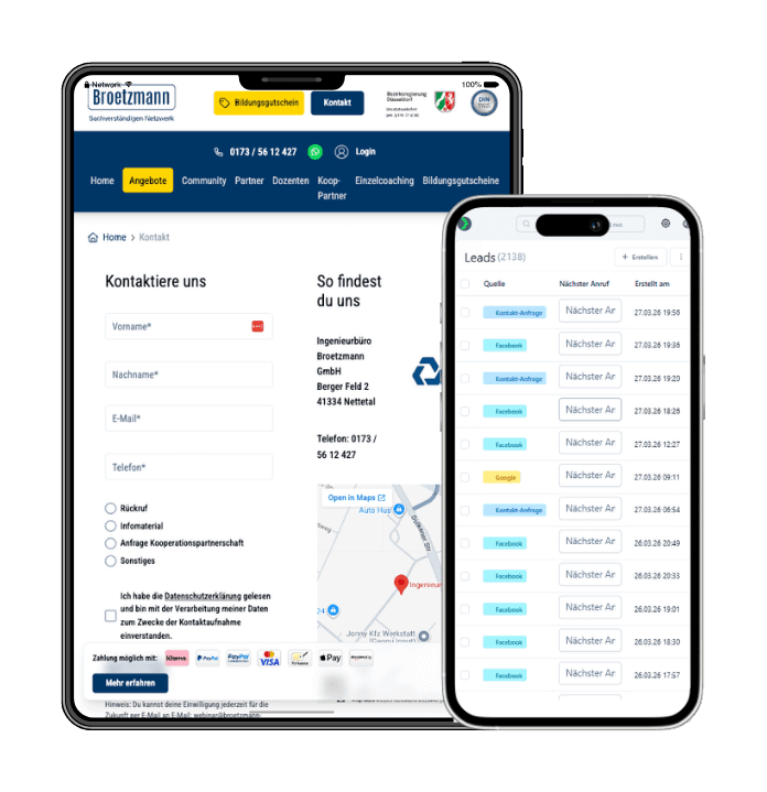 Broetzmann Webinar-Portal Kontaktseite
