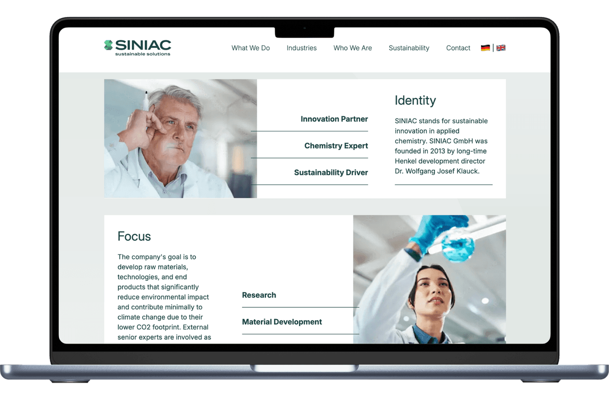 Referenzprojekt Siniac: SUSTAINABLE SOLUTIONS