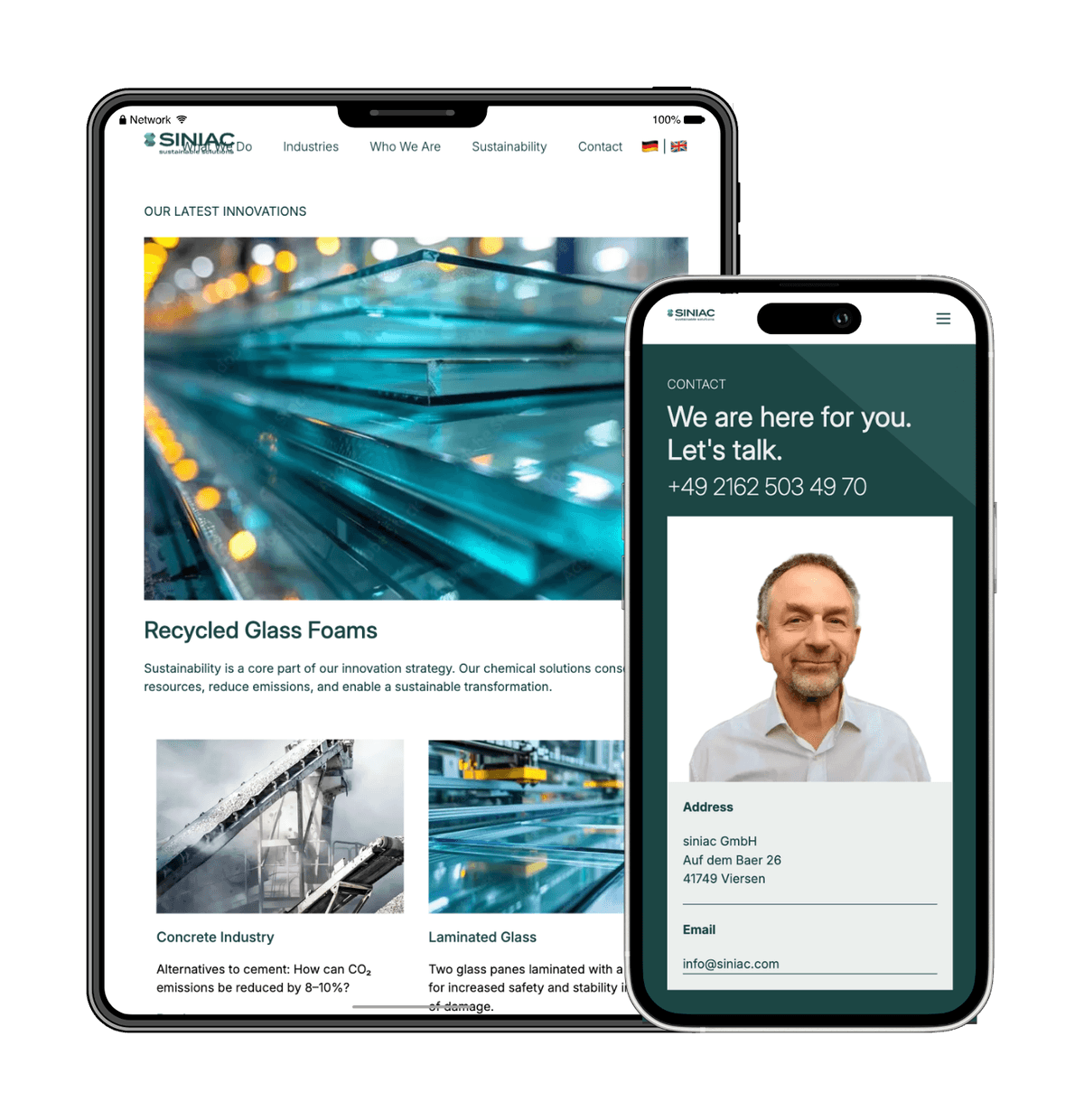 Siniac Website Mockup