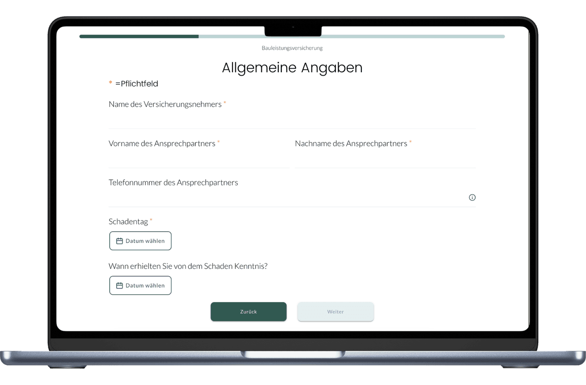 VOS App Schadensformular Desktop