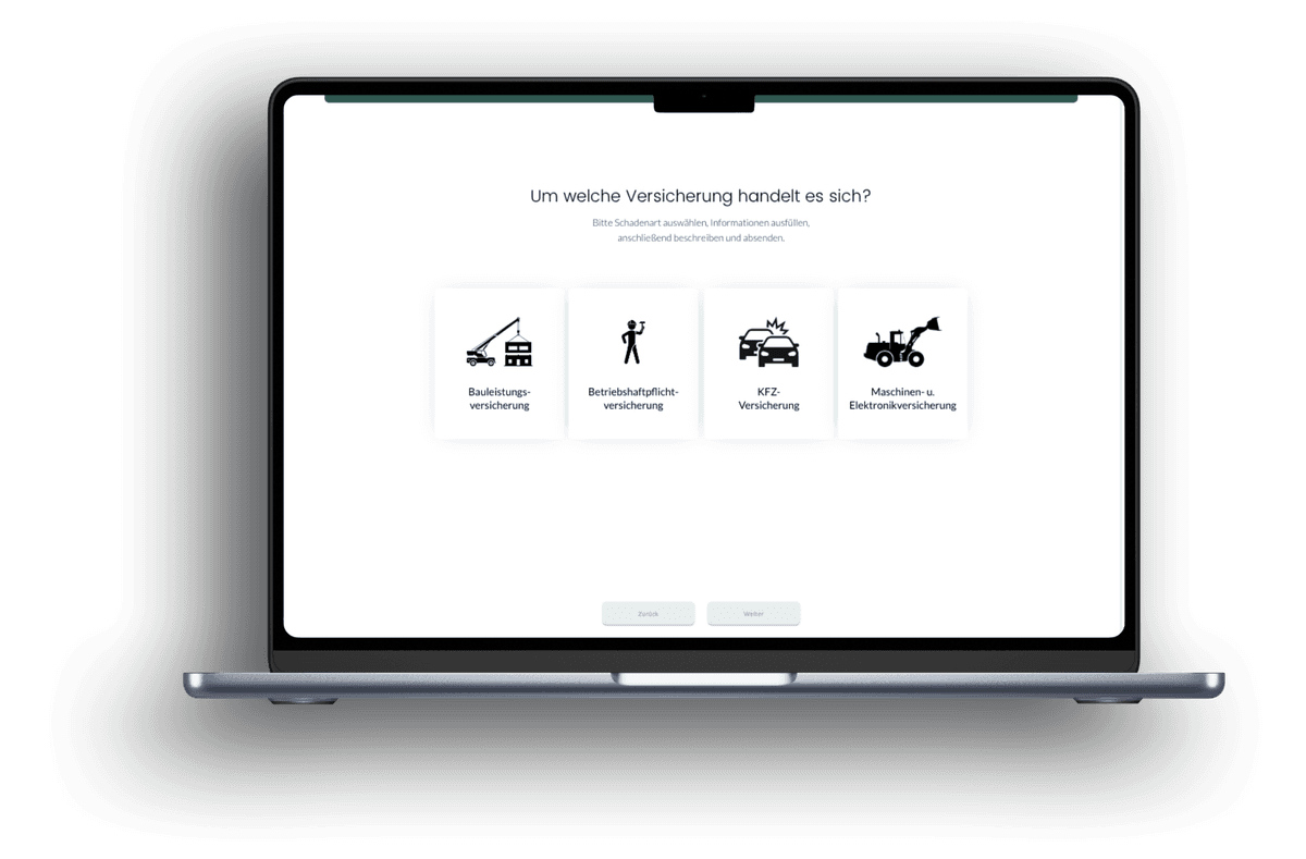 Vosdellen App Schadensmeldung auf Tablet und Smartphone