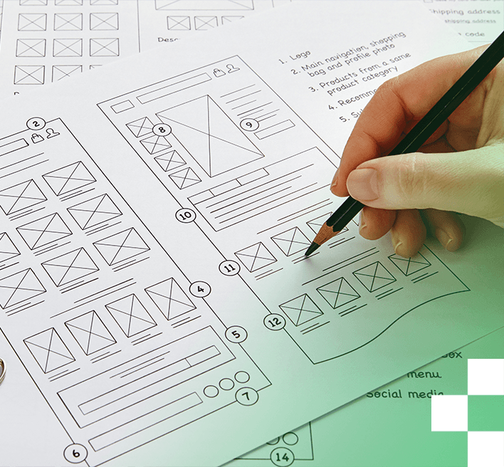 Illustration zu Nutzerforschung und Wireframe-Erstellung