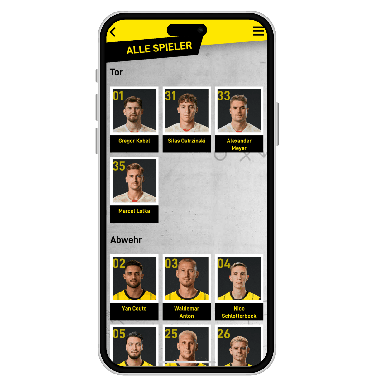 BVB Kids App Spielplan