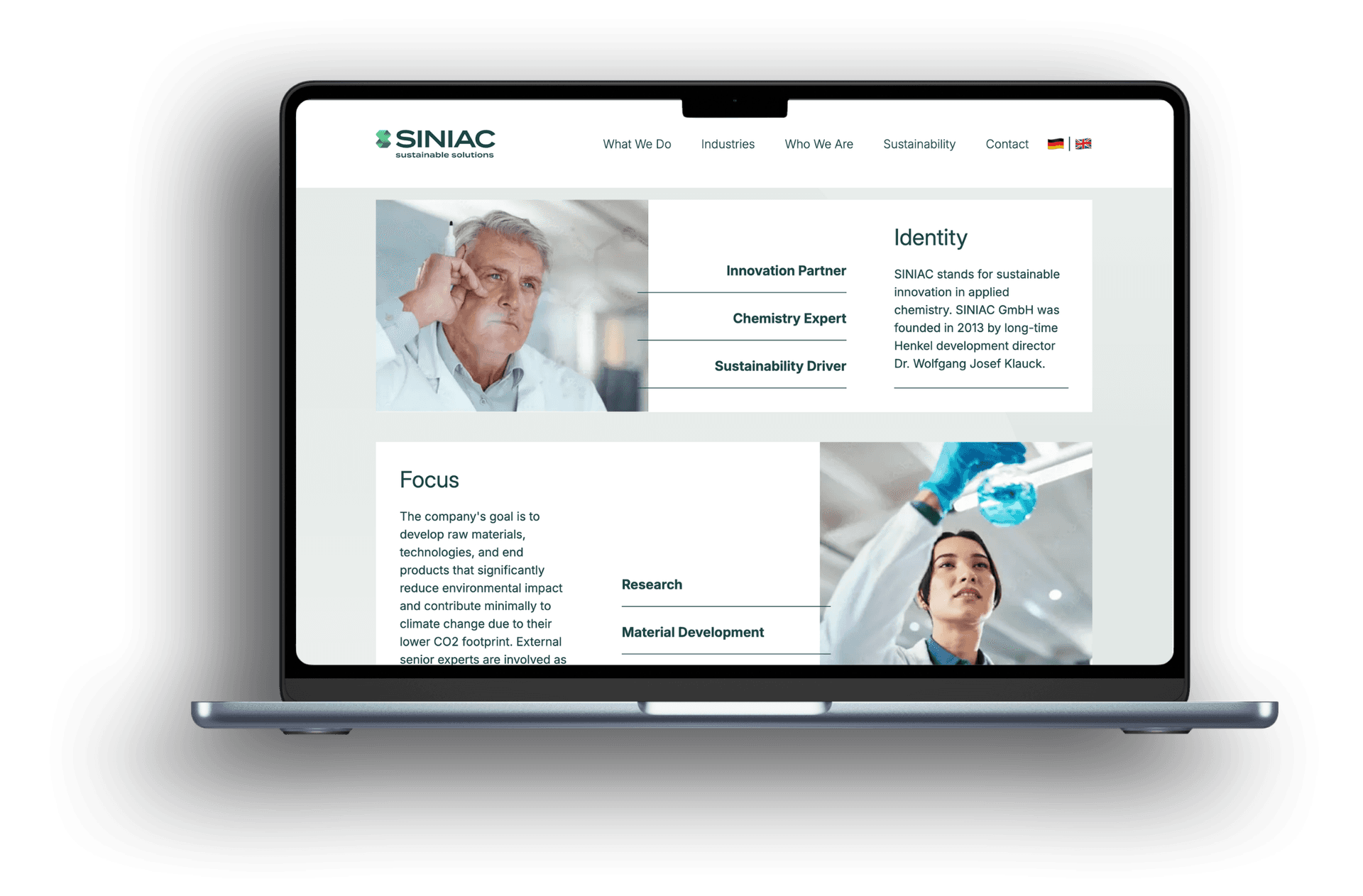 Siniac website desktop mockup Siniac website desktop mockup